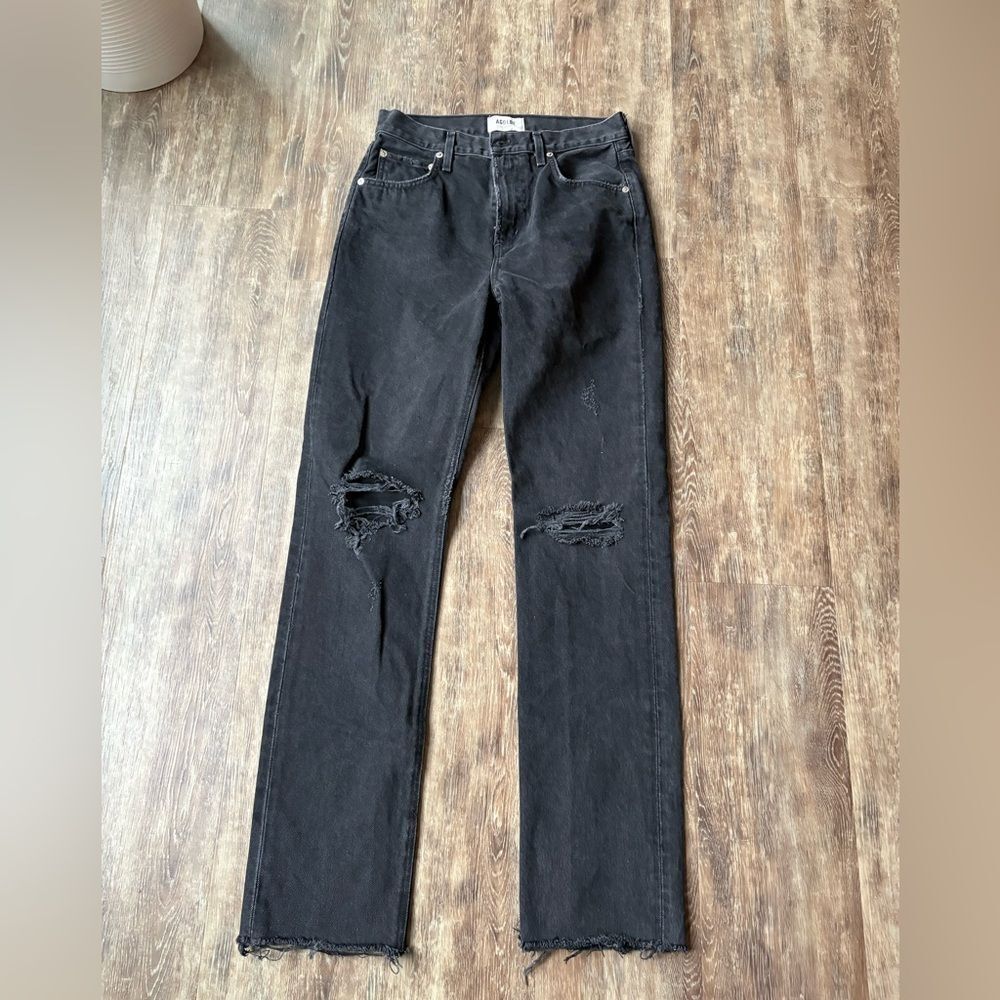 AGolde Straight Black ripped Jeans size 26